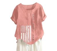 Générique T-Shirt Oversize Décontracté pour Femme, Coupe Ample Lin mélangé Respirant, Confortable Basique au Quotidien, Tissu Polyester léger Coupe Regular pour Le Printemps