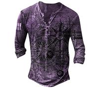 Générique T Shirt Oversize Homme - T Shirt Running Homme Mens Summer Fashion Casual Fasten 3D Digital Printing T Shirt Long Sleeve Top