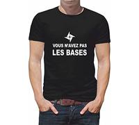 Générique T Shirt personnalisé Chanteur orelsan Vous n'avez Pas Les Bases N113 (XS, Noir)