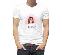 Générique T Shirt personnalisé chanteuse Marine Star Academy Concert Tour N099 (Blanc, XL)