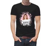 Générique T Shirt personnalisé chanteuse Marine Star Academy Concert Tour N099 (Noir, 2XL)