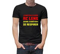 Générique t-Shirt personnalisé j'arrêterai d'aimer Rc Lens Quand j'arrêterai de Respirer R053 djmh Noir (2XL)
