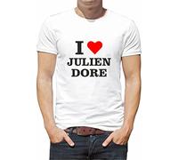 Générique T Shirt Personnaliser Chanteur i Love Julien Dore N180 (XS, Blanc)