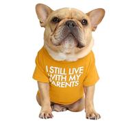 Générique T-Shirt pour Chien avec la Phrase: Je vis Toujours chez Mes Parents, Drôle de t-Shirt de Chiens I Still Live with My Parents, Tee Shirt Chien Petite Taille, Vêtement Mignon pour Chihuahua F