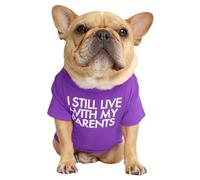 Générique T-Shirt pour Chien avec la Phrase: Je vis Toujours chez Mes Parents, Drôle de t-Shirt de Chiens I Still Live with My Parents, Tee Shirt Chien Petite Taille, Vêtement Mignon pour Chihuahua D