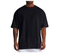 Générique T-Shirt pour Homme Oversize uni Manches Courtes col Rond Ample Haut Coupe Large t-Shirt Basique Vintage vêtements Gym Loisirs surdimensionnée Sweat-Shirt été