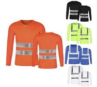 Générique T-Shirt réfléchissant à Manches Longues Gilet de sécurité Haute visibilité Maille Respirante, T-Shirt réfléchissant léger et Respirant à séchage Rapide (Orange, M)