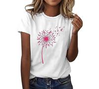 Générique T Shirt Rose Femme Ruban Rose De Sensibilisation Au Cancer Du Sein D'octobre Elegant T-Shirt Pas Cher Tee Sport Femme Respirant Ruban