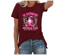 Générique T-Shirt Rose Octobre pour Femme avec Ruban Rose pour la Sensibilisation au Cancer du Sein