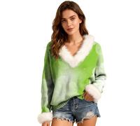 Générique T-Shirt Saint-Patrick Femme Imprimé Trèfle Vert - Chemisier Décontracté Col Rond Tendance, T-Shirt Oversize Confortable Haut de Festival, Vêtement de Jour de la Saint-Paddys(1C-Green, XL)