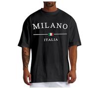 Générique T-Shirt T-Shirts pour Hommes pour Un Usage Quotidien décontracté avec imprimé Drapeau Italien Design Confortable à col Rond Parfait Les Tenues de Printemps et d'été avec Un Jean