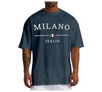 Générique T-Shirt T-Shirts pour Hommes pour Un Usage Quotidien décontracté avec imprimé Drapeau Italien Design Confortable à col Rond Parfait Les Tenues de Printemps et d'été avec Un Jean