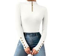 Générique T-Shirt Thermolactyl Femme - Femmes Décontracté Col Haut Couleur Unie Coupe Ajustée Chaud À Manches Longues Pull Haut en Tricot Brassière Coton Lot