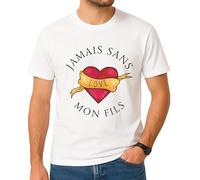 Générique T-Shirt Unisexe Jamais sans Mon Fils - Cadeau Original Drôle & Touchant - Fête des Pères, Anniversaire, Occasions Taille M