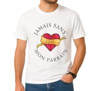 Générique T-Shirt Unisexe Jamais sans Mon Parrain - Cadeau Original Drôle & Touchant - Fête des Pères, Anniversaire, Occasions Taille XL
