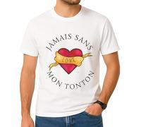 Générique T-Shirt Unisexe Jamais sans Mon Tonton - Cadeau Original Drôle & Touchant - Fête des Pères, Anniversaire, Occasions Taille XS