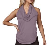 Générique T-Shirts à Manches Courtes Femme Uni Teeshirt Encolure Halter Komfortable Passform Shirt Chemise pour Travail Professionnel Léger