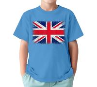 Générique T-Shirts À Manches Longues Garçon - Magnifiques t-Shirts imprimés Drapeau Britannique pour garçons et Filles (1 à 13 Ans) (Sky Blue 8-9 Years)