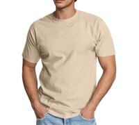 Générique T-Shirts et Tops de Sport Homme Tee Shirt Gym Running Tshirt Été Manches Courtes Tee-Shirt Couleur Unie Léger Teeshirt Respirant Séchage Rapid Entraînement Vêtements Sale Angebote Beige XXL