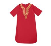 Générique T-Shirts Garçon Chemise Ample décontractée Dashiki Classique Africaine pour Enfants garçons Filles (Red, 5-6 Years)
