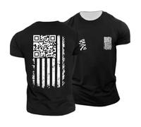 Générique T-Shirts Homme Quotidien Décontracté Design QR Code Élégant Parfait Danse Détente Idéal Toutes Saisons Confortable Nettoyage Facile (Black, XL)