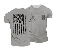 Générique T-Shirts Homme Quotidien Décontracté Design QR Code Élégant Parfait Danse Détente Idéal Toutes Saisons Confortable Nettoyage Facile (Light Gray, M)
