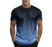 Générique T-Shirts Homme Tee-Shirt Été Décontracté Tee Shirt Dégradé Impression Teeshirt Manches Courtes Extensible Quotidien Teeshirt Doux Léger Mode Mes Commandes Bleu foncé XL