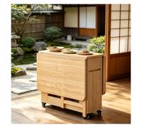 Générique Table À Abattant avec 4 Chaises Et Tiroir de Rangement, Table Pliante Cuisine, Robuste Et Portable avec 4 chaises, Table à Manger Pliante, Adapté pour Hospitalité Salon 1.4 m(Brown)