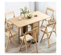 Générique Table à Abattant avec 4 Chaises Et Tiroir De Rangement, Tables A Manger Pliable, Extensible, Adapté pour Cuisine, Salon, Restaurant