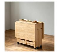 Générique Table À Abattant, Table a Manger Pliable, Portable Extensible sur roulettes, Table Pliante avec Chaise, Adapté pour Restaurant Bureau 1.4 m(Brown)