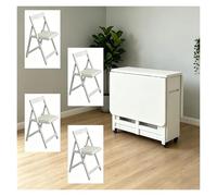 Générique Table À Abattant, Table Rétractable, Extensible Robuste Et avec Tiroir de Rangement, Tables Escamotable, Adapté pour Bureau Salon 1.4 m(White)