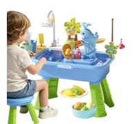 Générique Table À Eau Extérieur - Jouet De Plage Éducatif Évier avec Robinet Circuit | Ensemble D'Activité 43 Pièces pour Tout-Petit Électrique Jeu Pêche Sensoriel Garçon Fille Jardin Maison Patio