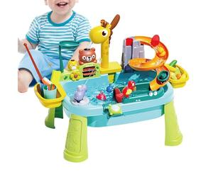 Générique Table à Eau,Jouet Pêche Éducatif avec Robinet Girafe,Jouets d'Activités Sensorielles d'Extérieur pour l'Été - pour 1 à 5 Ans Développement Cognitif Coordination