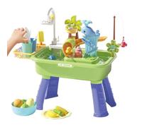 Générique Table À Eau pour Les Tout-Petits De 3 À 8 Ans, Table De Jeu d'eau Électrique pour avec Jeu De Pêche Et Cascade, D'activités Sensorielles avec Robinet