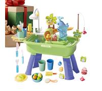 Générique Table à Eau sensorielle d'extérieur 4 en 1 pour - Évier Jouet avec Pompe | Table de Jeux d'eau 4-8 Ans Été Jardin Anniversaire