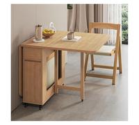 Générique Table À Manger Pliable Extensible en Bois, Table Robuste Et Peu Encombrante avec Tiroirs De Rangement Et roulettes, Table De Salon Pliante for Petits Espaces