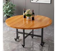 Générique Table à Manger Ronde Pliante, Table à Manger multifonctionnelle Extensible en Bois avec roulettes, idéale pour Les Cuisines et salles à Manger compactes, Appartements(Brown)