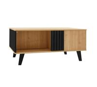 Générique Table Basse 100 x 60 x 45 cm au Design Alliant Bois coloré et Noir, avec tiroirs, Rangement Polyvalent et Style Unique.