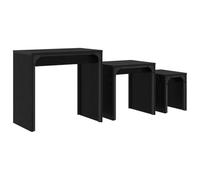 Générique Table Basse 3 Pieces Bois Ingenierie Acier Noir | Design gigogne gain de place, Assemblage facile avec tournevis, Entretien par eponge humide, Moderne pour salon