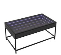 Générique Table Basse avec LED Infini Noir 90x50x41 cm,Meubles, Tables, Tables Basses et Tables d'appoint, Tables Basses, Noir (Poids 22.6KG)
