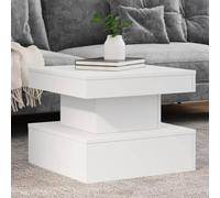 Générique Table Basse avec lumières LED Blanc 50x50x40 cm,Meubles, Tables, Tables Basses et Tables d'appoint, Tables Basses, Blanc (Poids 15.17KG)