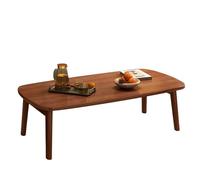 Générique Table Basse Bois Rectangulaire Table d'Appoint Tables Basse Pliante Moderne Grande Japonaise Bois Massif pour Salon, Balcons Intérieurs et Extérieurs(Brown,100x55x45cm)