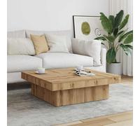 Générique Table Basse chêne Artisanal 90x90x28 cm Bois d'ingénierie,Meubles, Tables, Tables Basses et Tables d'appoint, Tables Basses, Brun (Poids 27.2KG)