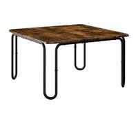 Générique Table Basse Chêne Fumé 100 x 100 x 45 cm Bois d'Ingénierie | Pieds en forme de U, cadre en acier galvanisé, surface lisse, salon, cuisine, salle à manger, essuyage au chiffon humide