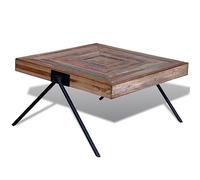 Générique Table Basse en Bois de Teck Recy vec Pieds en V - Design Vintage et Unique - Idéal pour Salon ou Espace Convivial - Dimensions : 80 x 80 x 43 cm