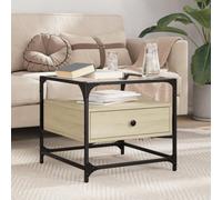 Générique Table Basse et Dessus en Verre chêne Sonoma 50x50x45 cm Acier,Tables Basses,15.6KG-846050