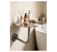 Générique Table Basse Flottante, Table d'extrémité Ronde Murale for pub et Bar à jus, Table de Nuit Suspendue avec Support en L permettant de Gagner de l'espace(Dia 40cm(16in))