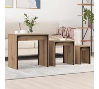 Générique Table Basse gigogne 3 pcs chêne Artisanal 60 x 35 x 56 cm,Meubles,Tables,Tables Basses et Tables d'appoint,Tables basses-883535