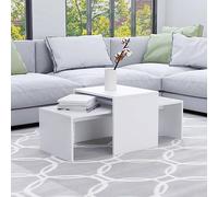 Générique Table Basse Gigogne Blanc Aggloméré 100x48x40 cm | Rangement caché intégré, utilisation individuelle ou imbriquée, facile à nettoyer, stable et durable