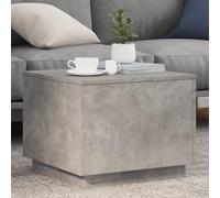 Générique Table Basse Moderne avec Lumières LED RGB, Gris Béton 50x50x40 cm - Dessus Solide en Bois d'Ingénierie, 60 kg Capacité - Table d'Appoint et Table de Salon Élégante pour Ambiance Cosy